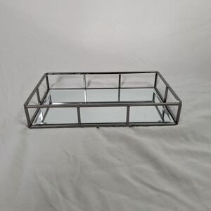 Elegant Silver Mirror Tray